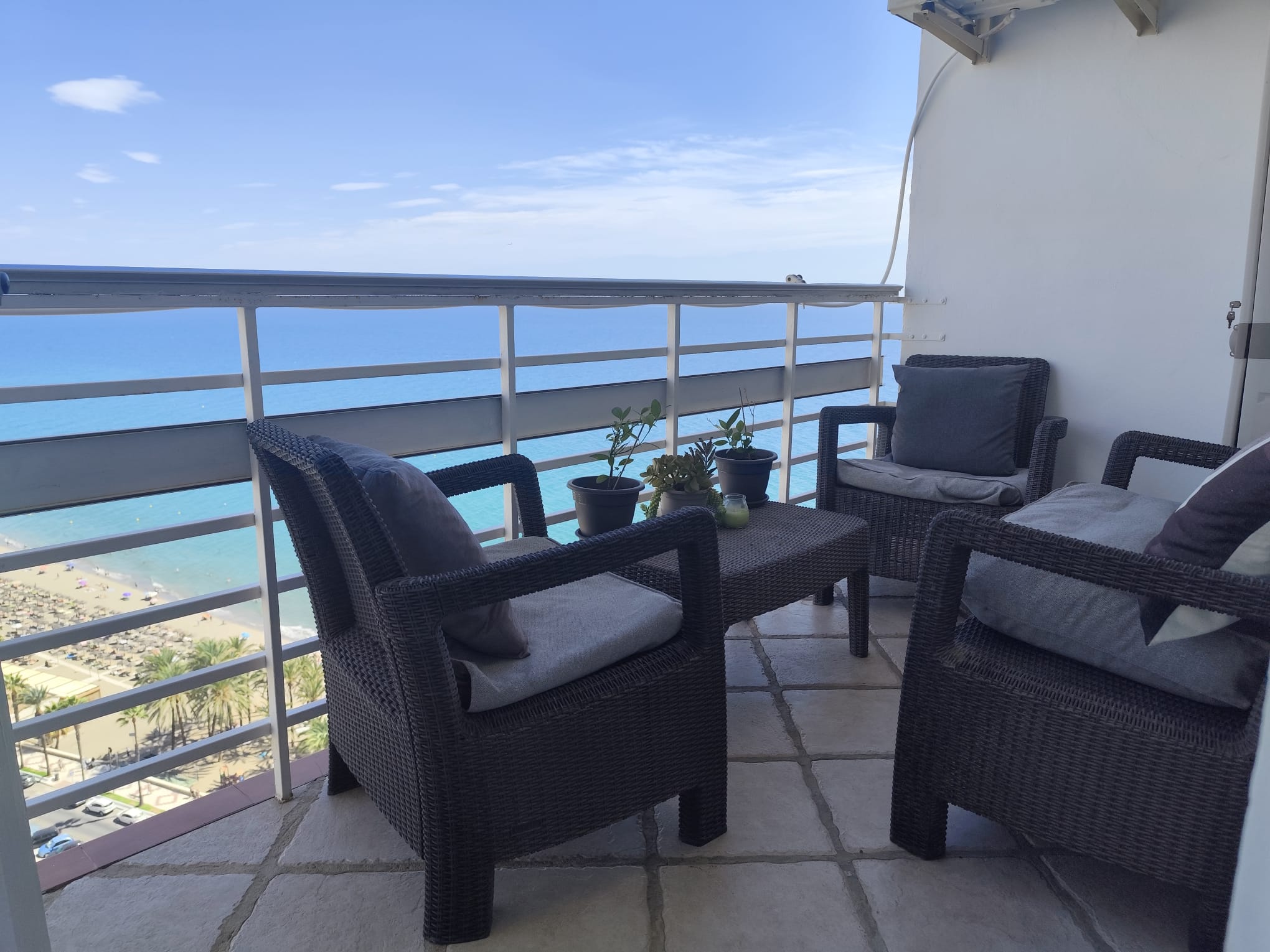 Balcony seating area